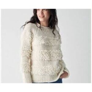 Faherty Polly Alpaca Sweater in Winter White large